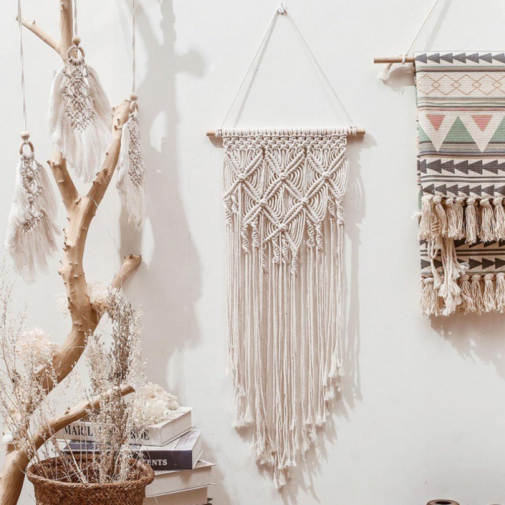 Project Retro Macrame Wall Hanging, Modern Chic Woven Macrame Tapestries, Wall Art Home Decor for Apartment, Dorm, Bedroom, Living Room, Nursery, Party Decorations